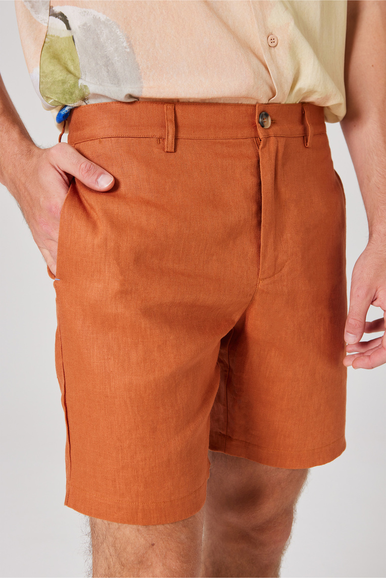 Relaxed Fit Linen Shorts