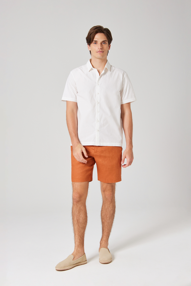 Relaxed Fit Linen Shorts