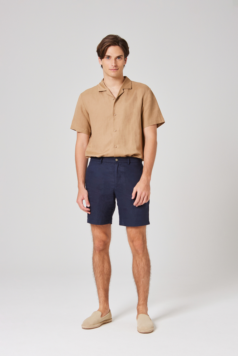 Relaxed Fit Linen Shorts
