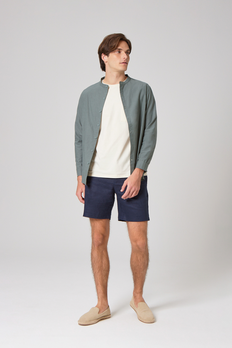 Relaxed Fit Linen Shorts
