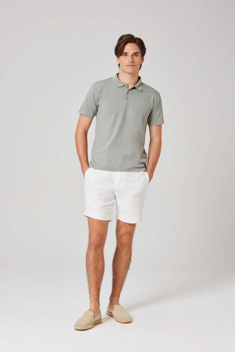 Rayon Button-Front Polo