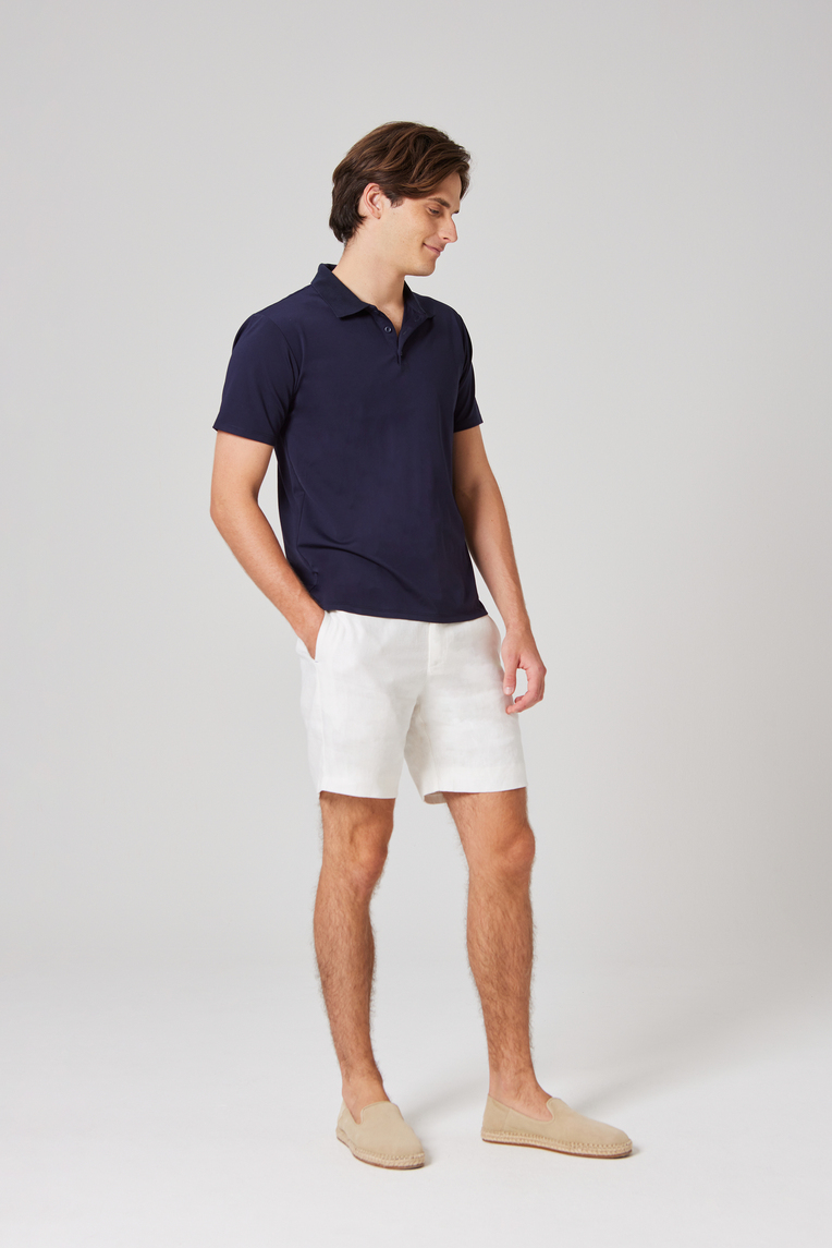 Rayon Button-Front Polo