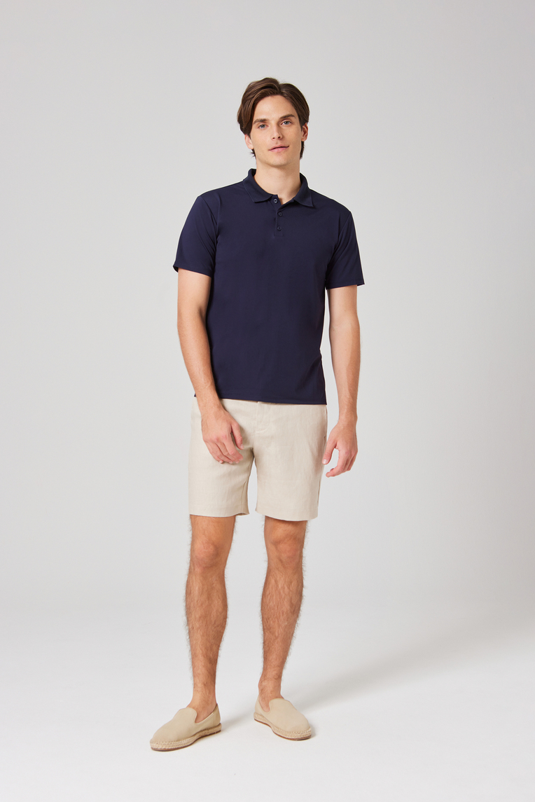 Rayon Button-Front Polo