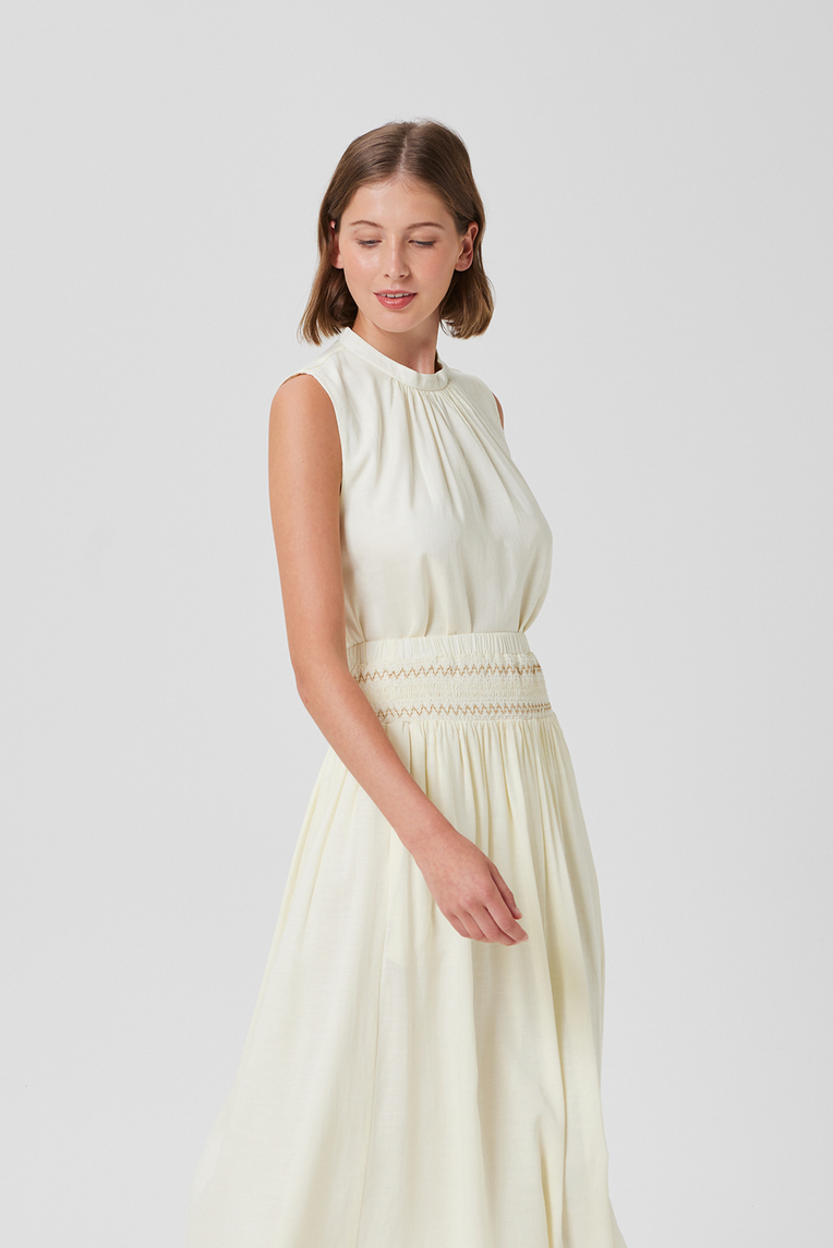 Lyocell Gathered Shift Top