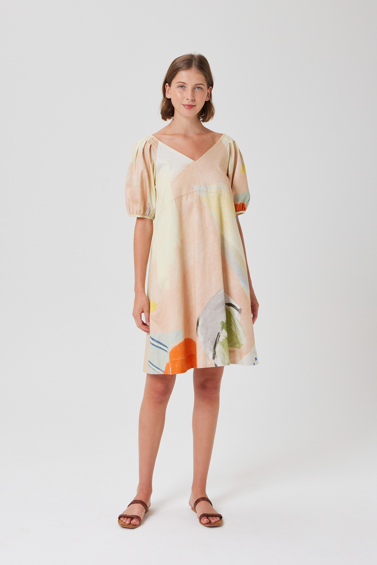Savour Puff-Sleeve Shift Dress