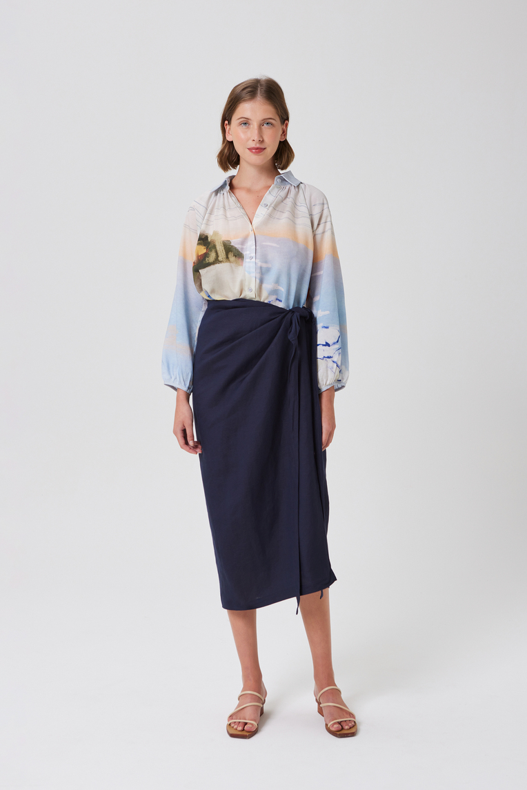 Savour Billowy Puff-Sleeve Shirt