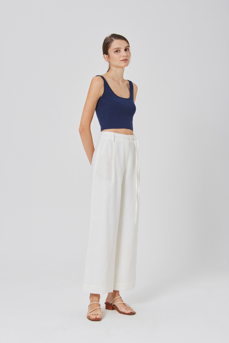 Square-Neck Knit Crop Top 