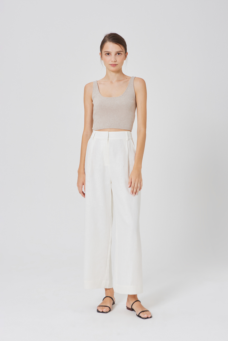 Square-Neck Knit Crop Top 