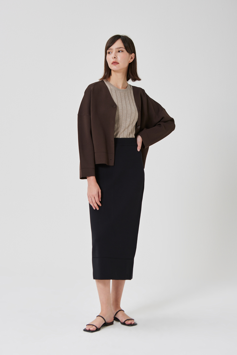 Broad-Hem Knit Skirt