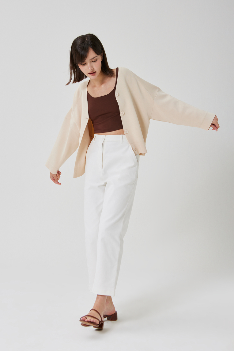Scoop-Back Jersey Crop Top