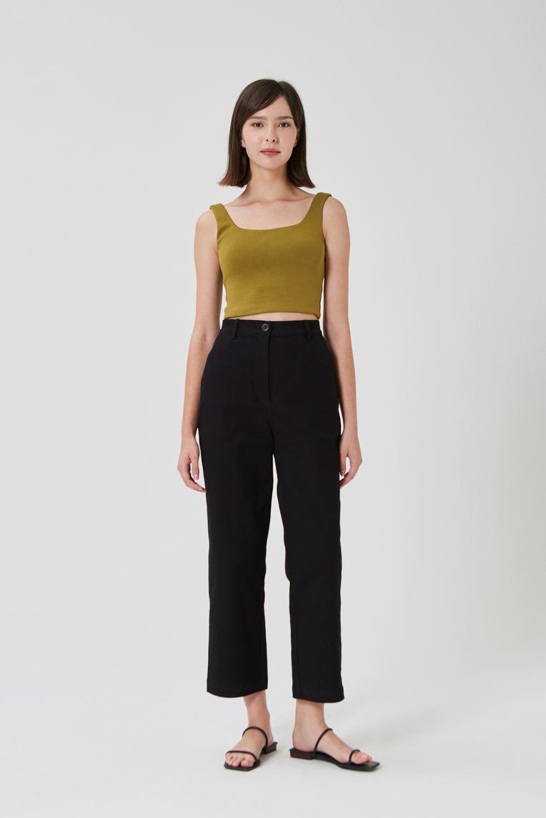 Scoop-Back Jersey Crop Top