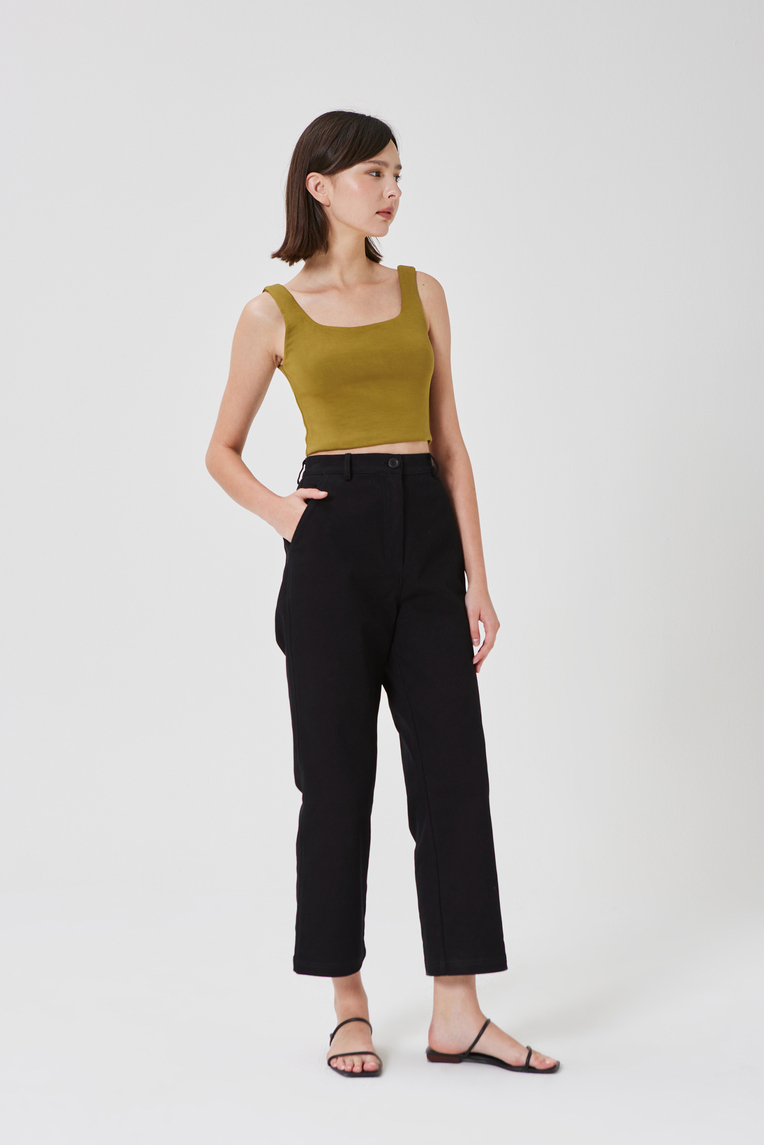 Scoop-Back Jersey Crop Top