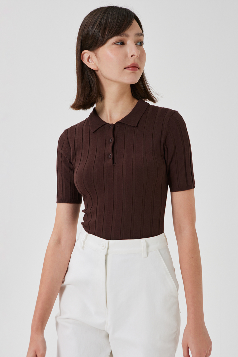 Soft Ribbed Knit Polo