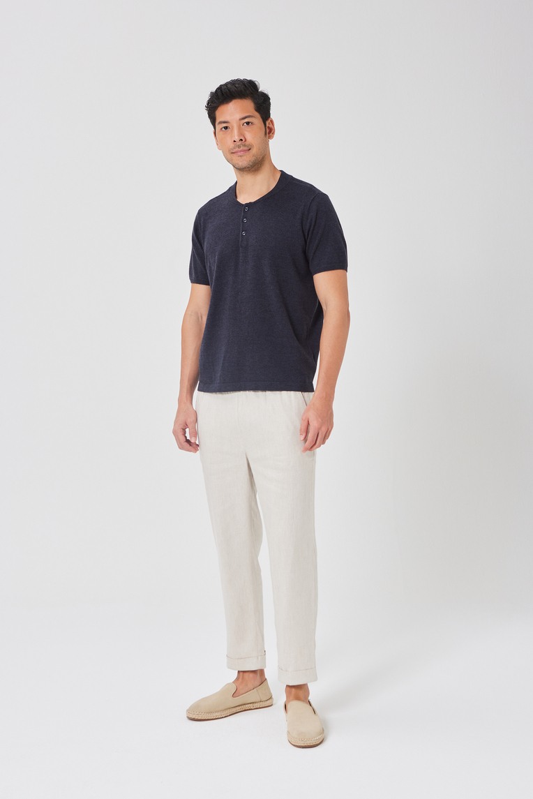 Button-Front Knit Henley