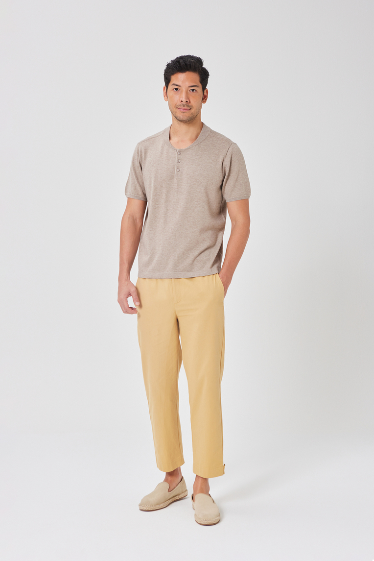 Button-Front Knit Henley