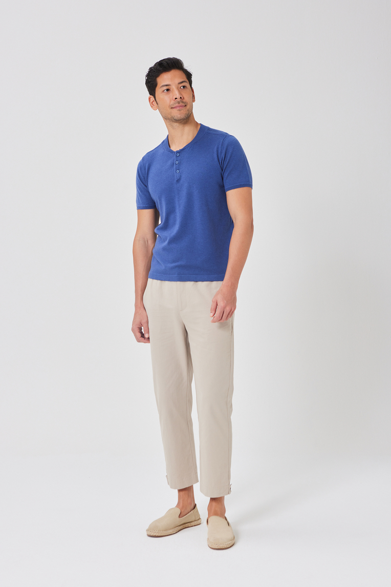 Button-Front Knit Henley