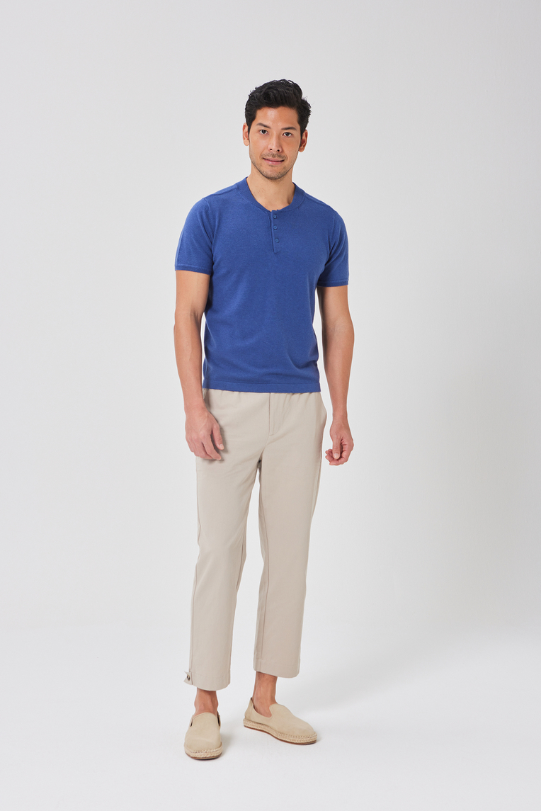 Button-Front Knit Henley