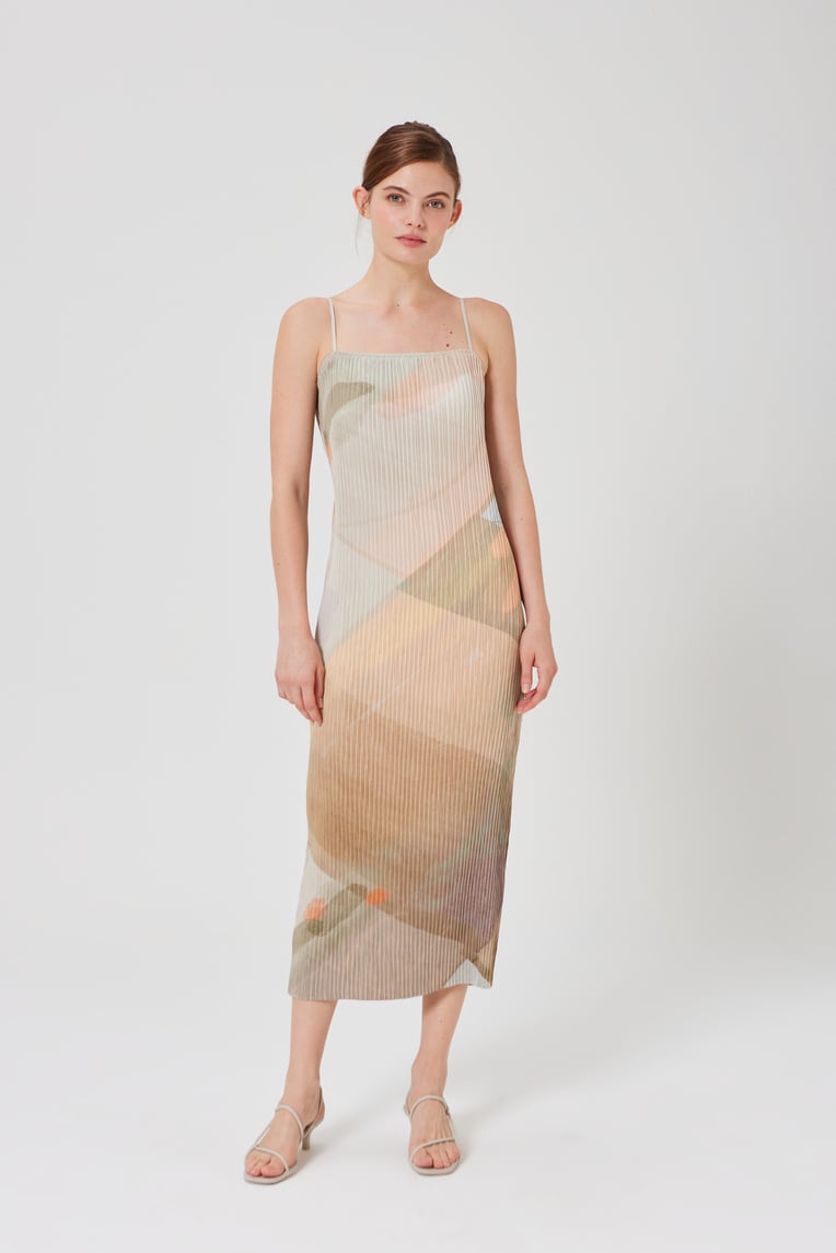 Frame Pleated Column Dress