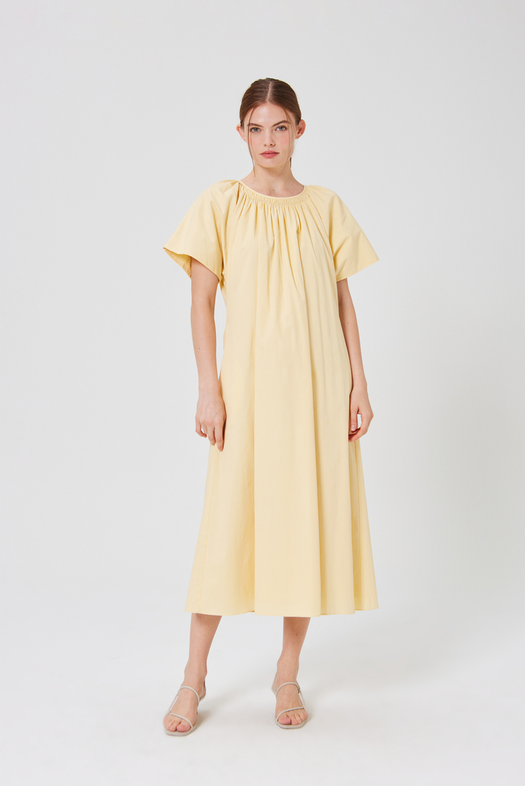 Smocked Cotton Midi Dress