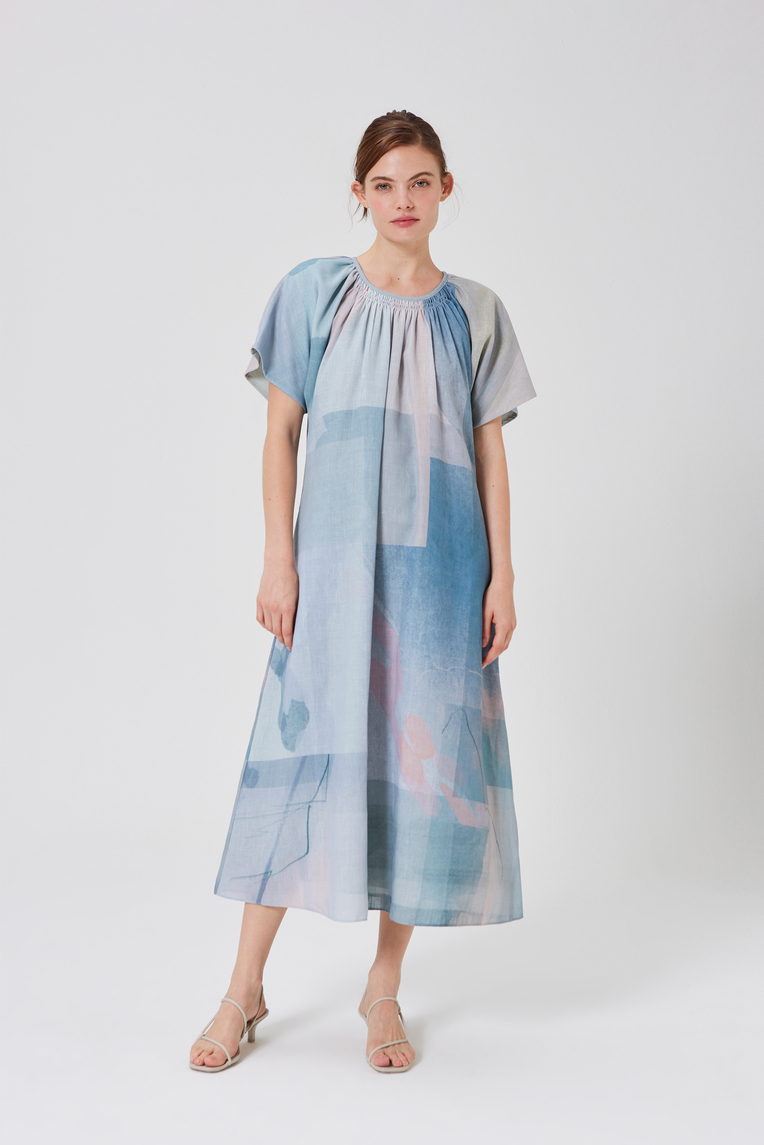 Frame Smocked Midi Dress