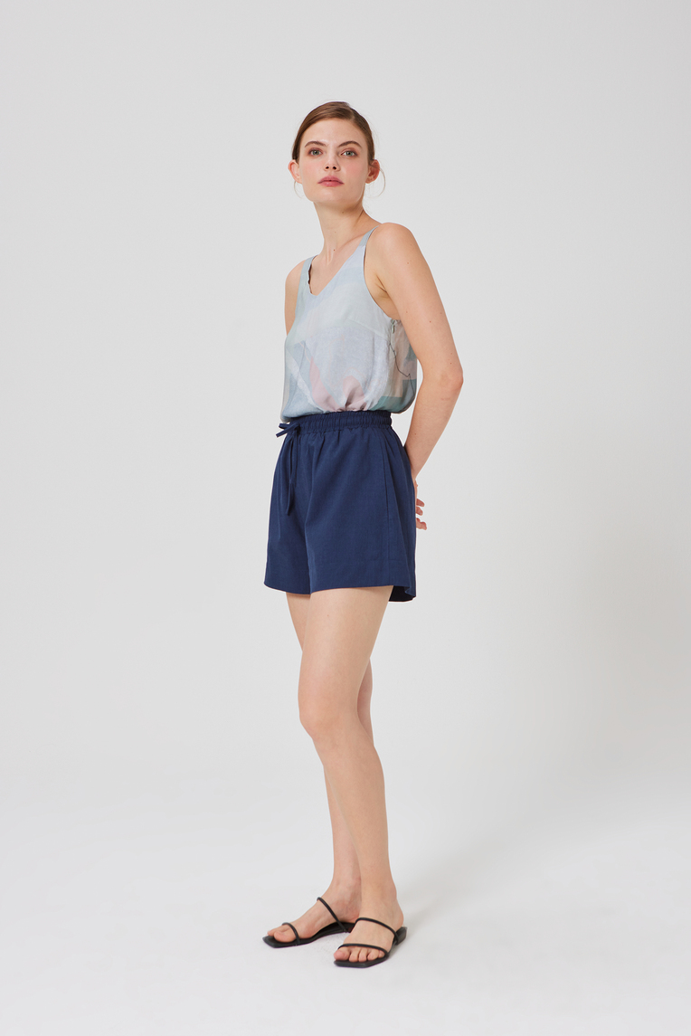 Wide-Hem Cotton Shorts