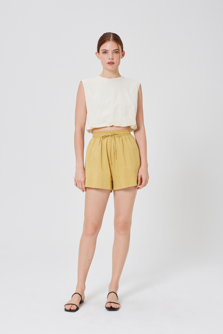 Wide-Hem Cotton Shorts