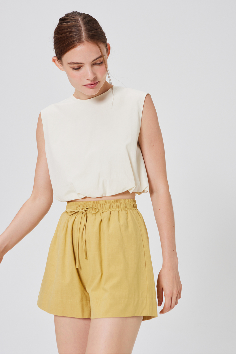Wide-Hem Cotton Shorts