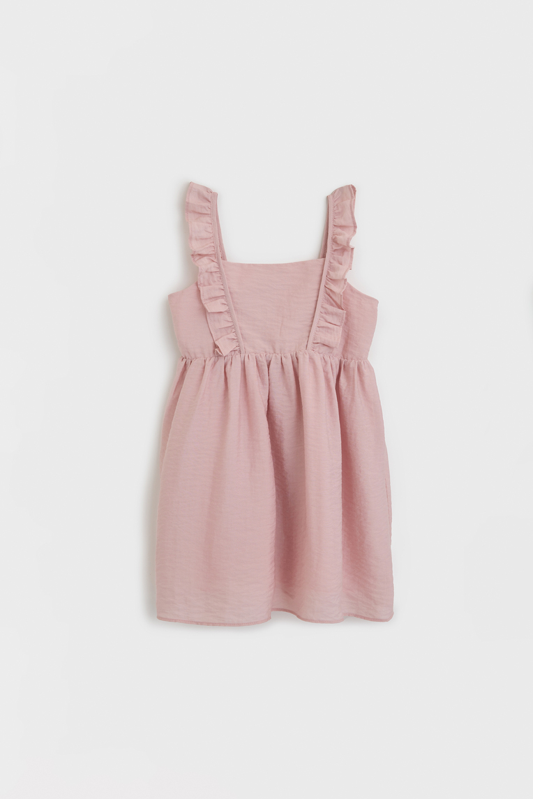 Textured Ruffle Sleeve Dress