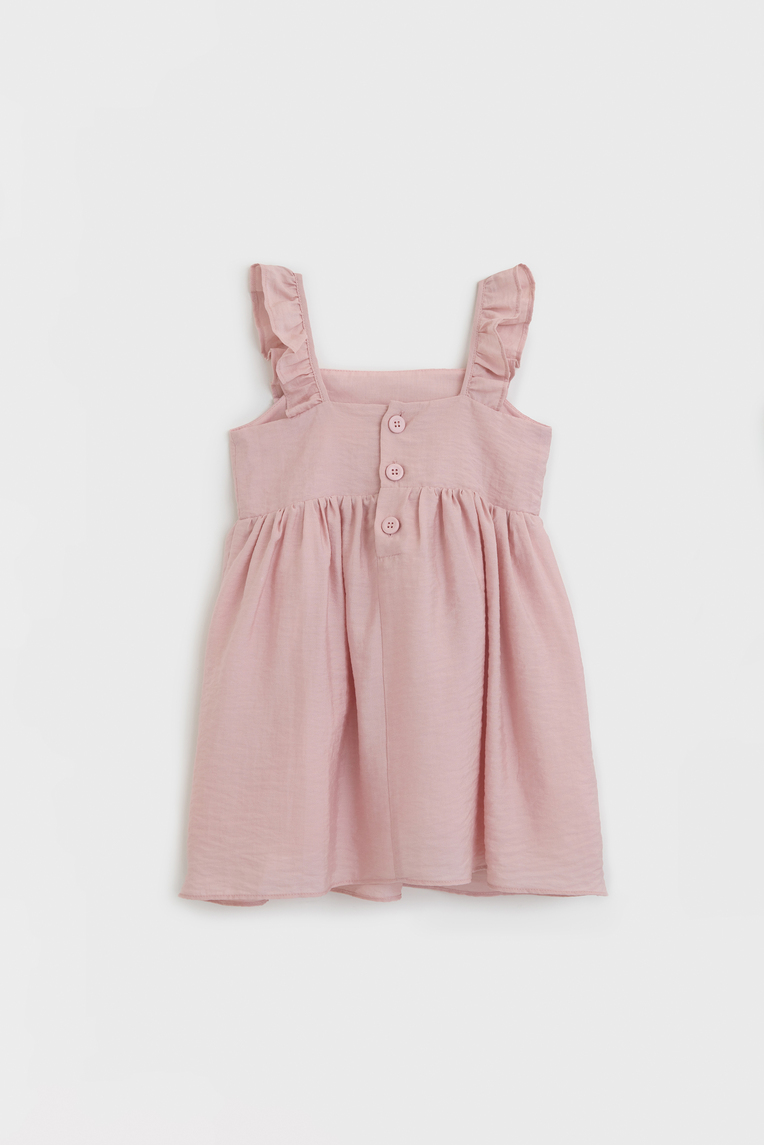 Textured Ruffle Sleeve Dress