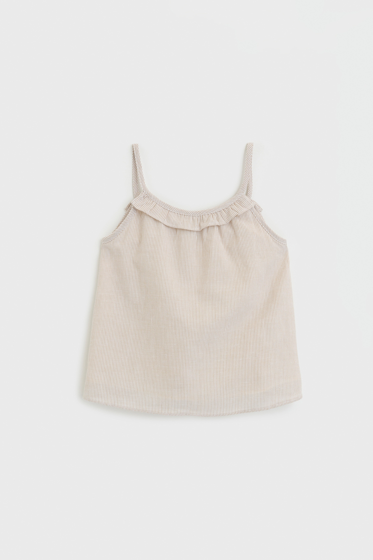 Striped Ruffle Cami Top