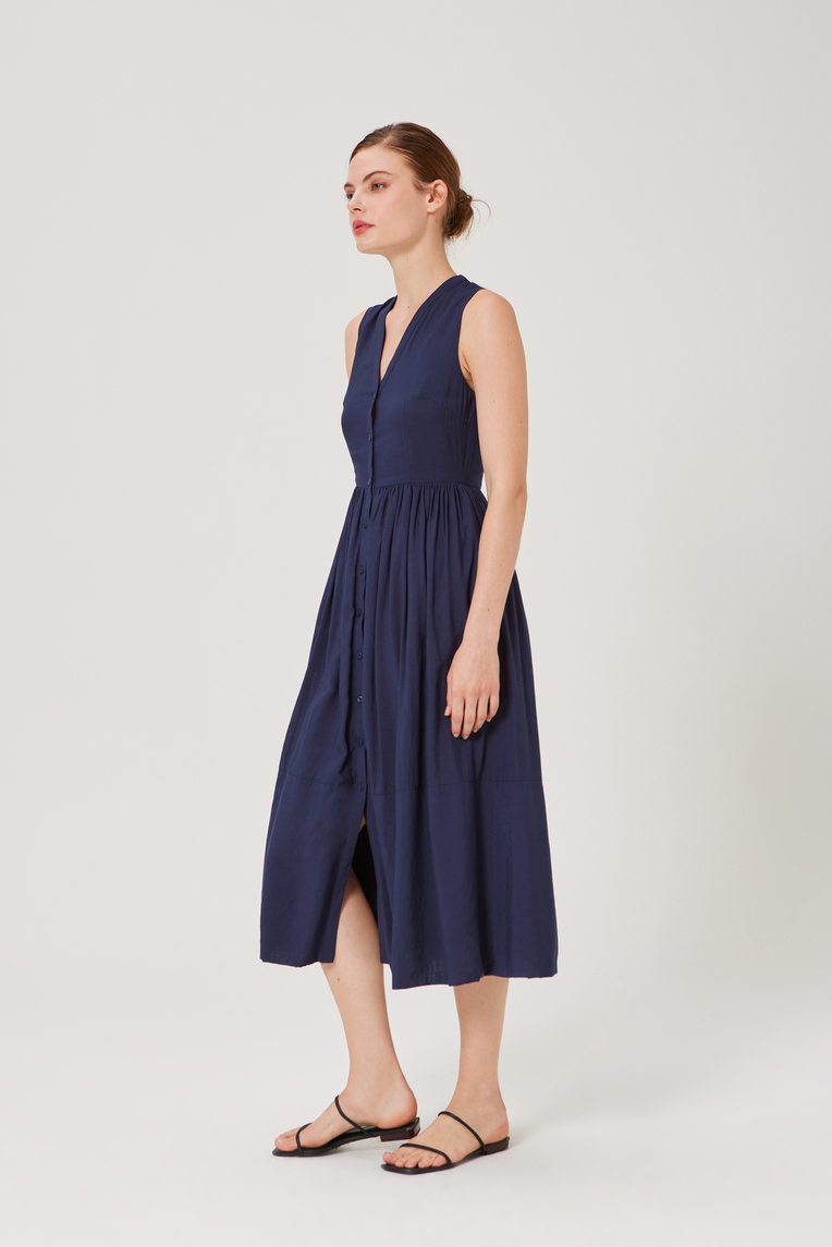 Sleeveless Rayon Midi Dress