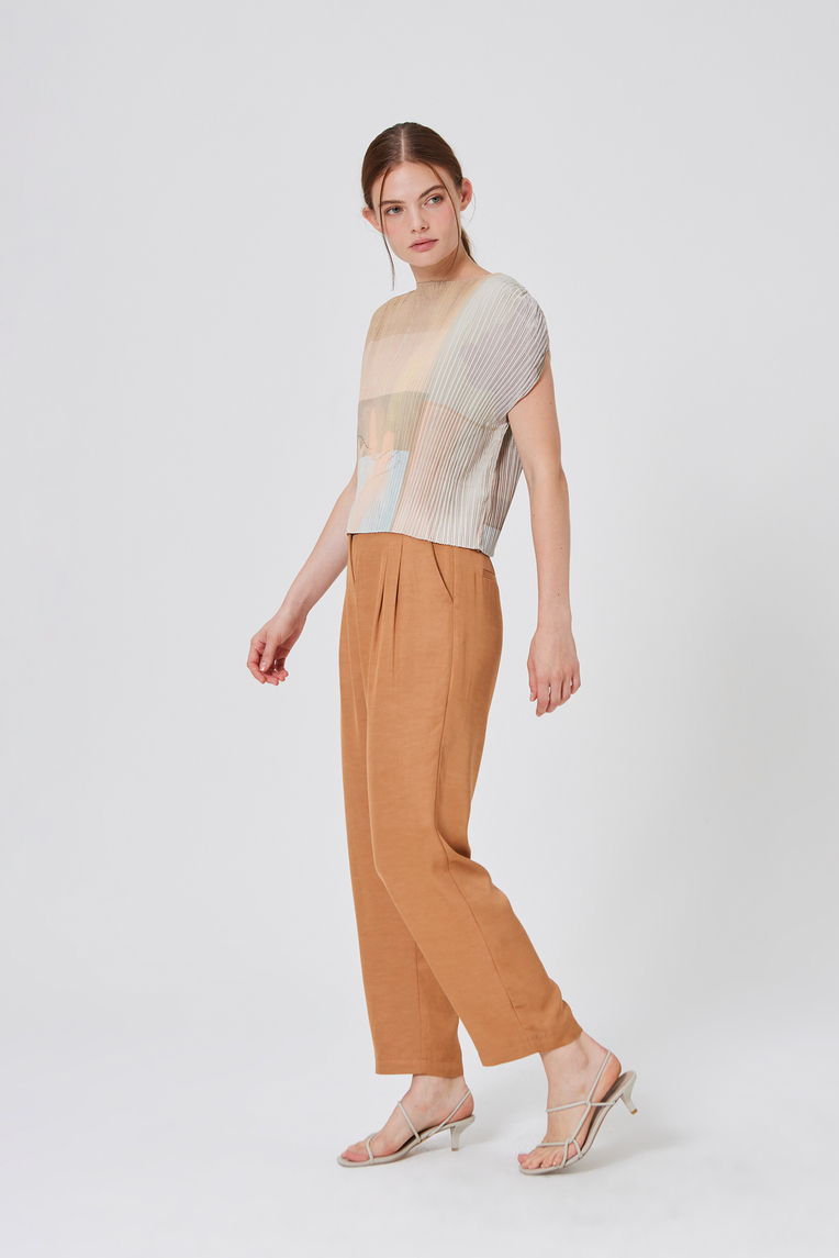 Frame Pleated Kaftan Top