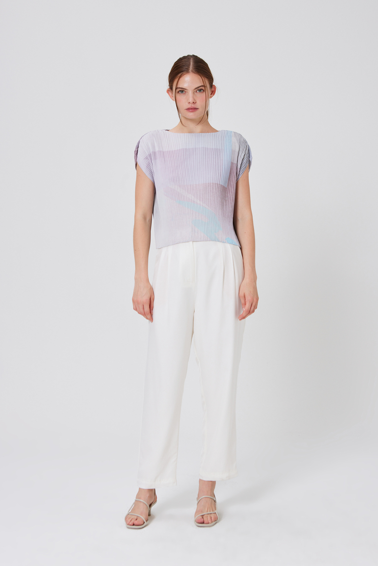 Frame Pleated Kaftan Top