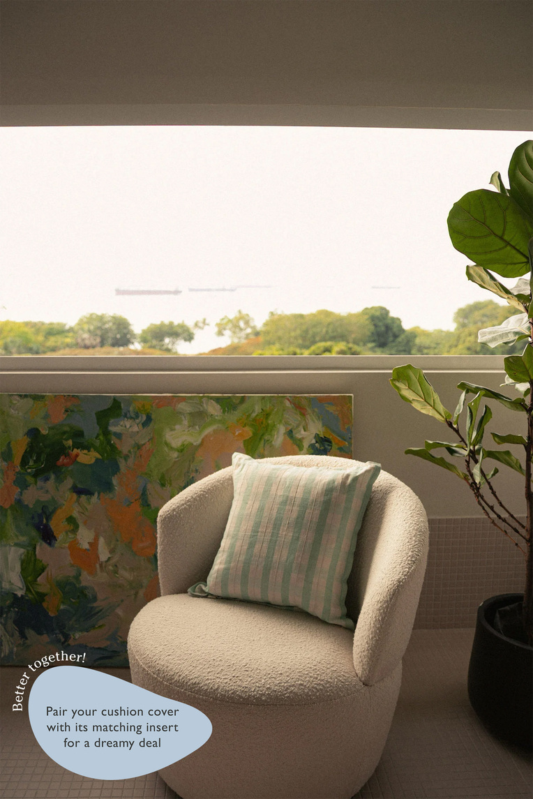 Embroidered Plaid Cushion Cover