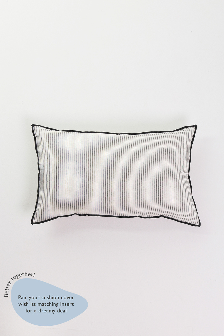 Striped Linen Lumbar Cushion Cover