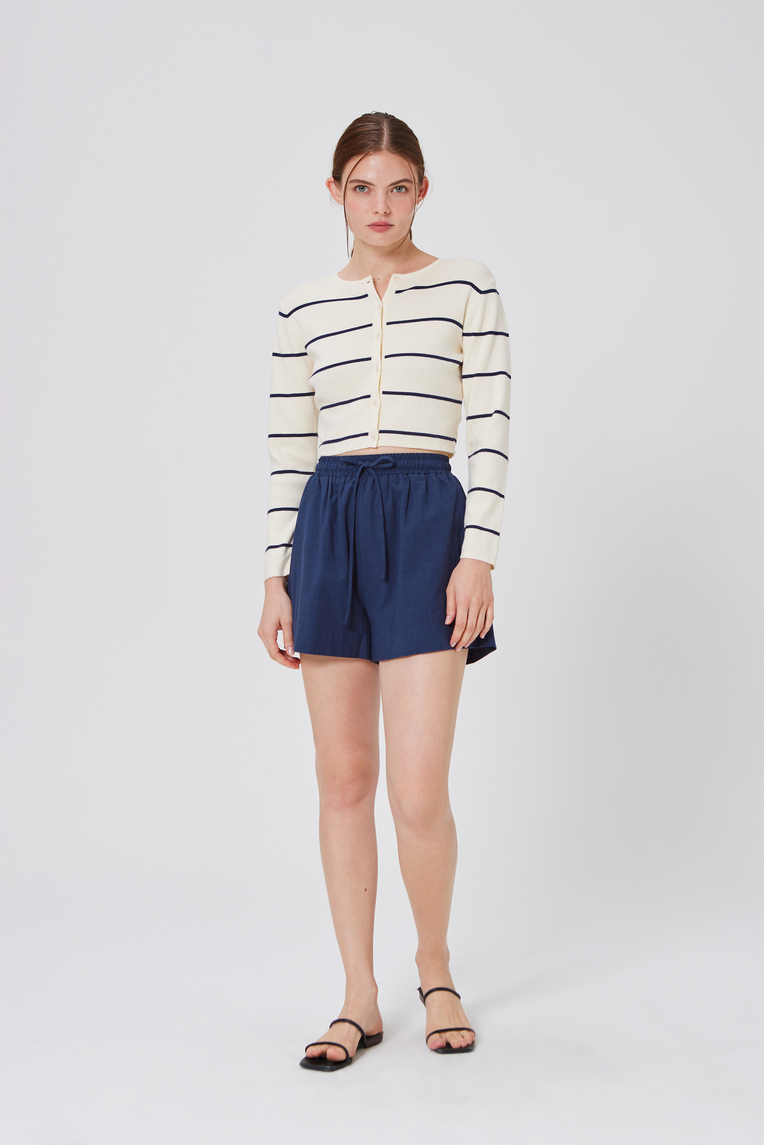 Striped Button Knit Cardigan