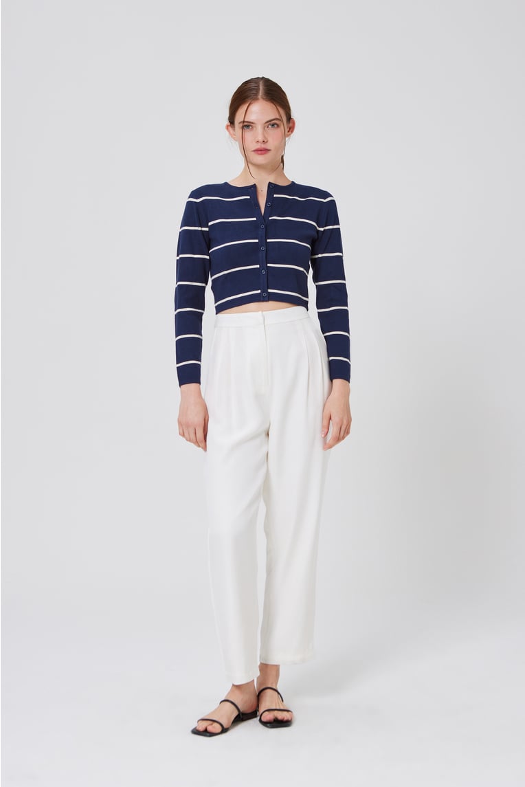 Striped Button Knit Cardigan