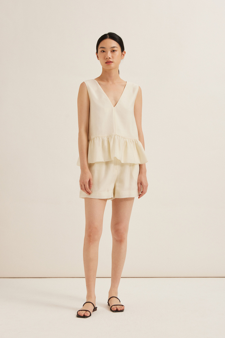 Textured Two-Way Peplum Top