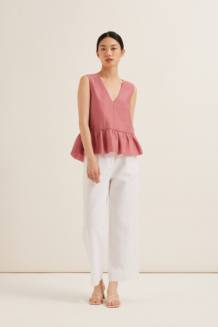 Textured Two-Way Peplum Top