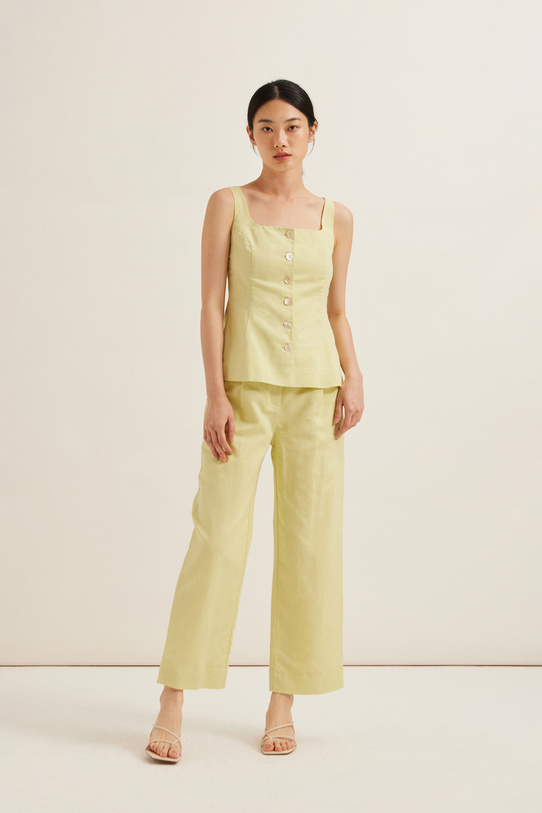 Linen Button-Down Vest