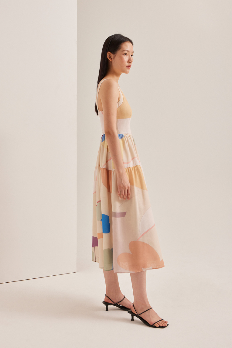 Fairground Tiered Midi Dress