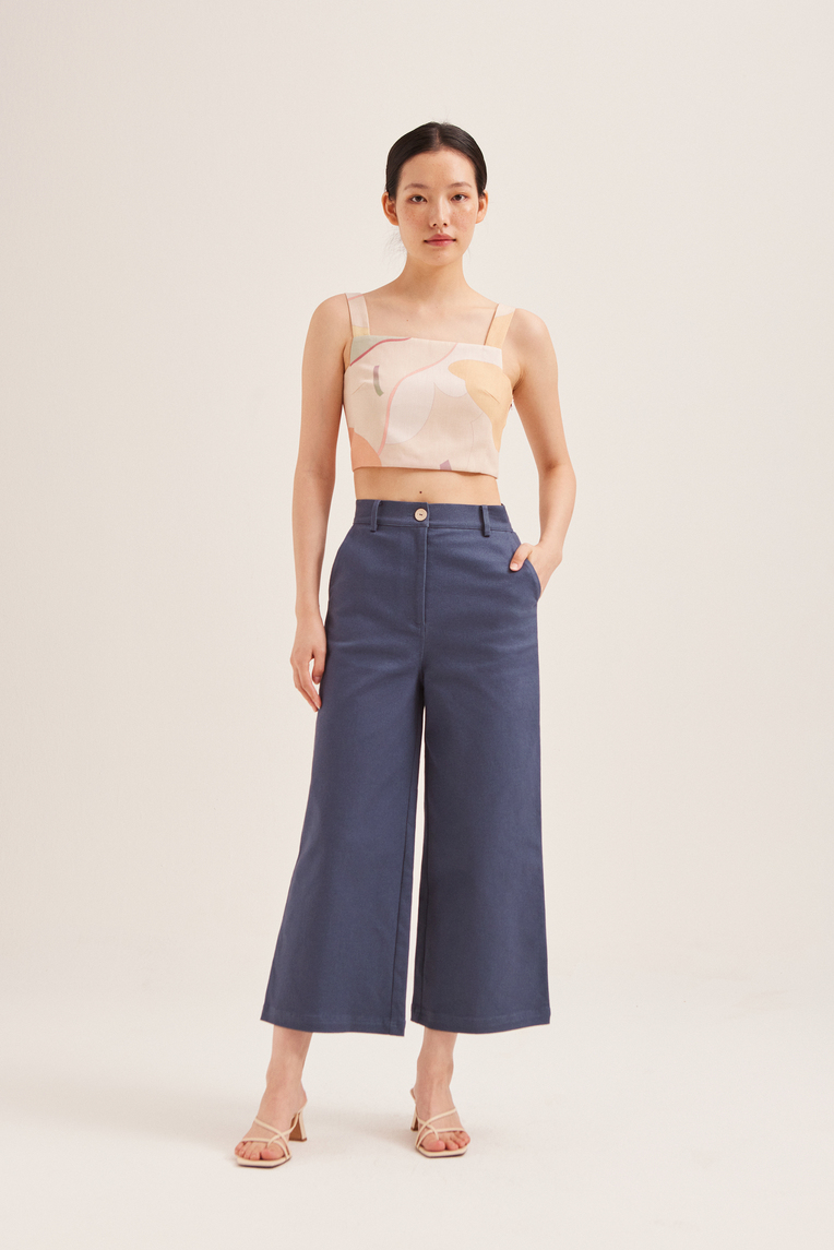 Cotton Twill Flare Pants