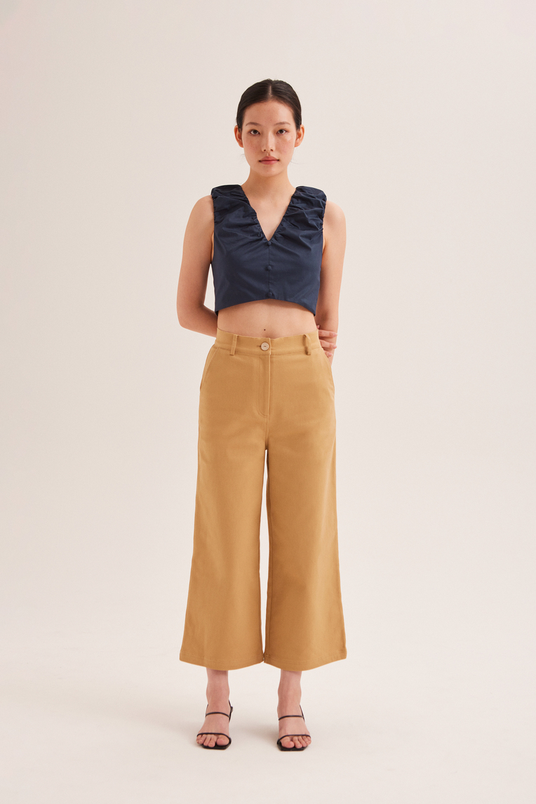 Cotton Twill Flare Pants