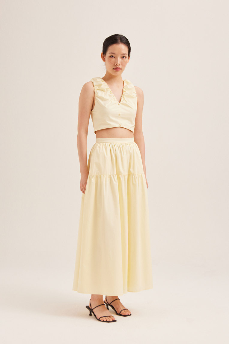 Cotton Gathered Crop Top