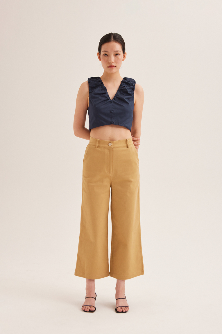 Cotton Gathered Crop Top