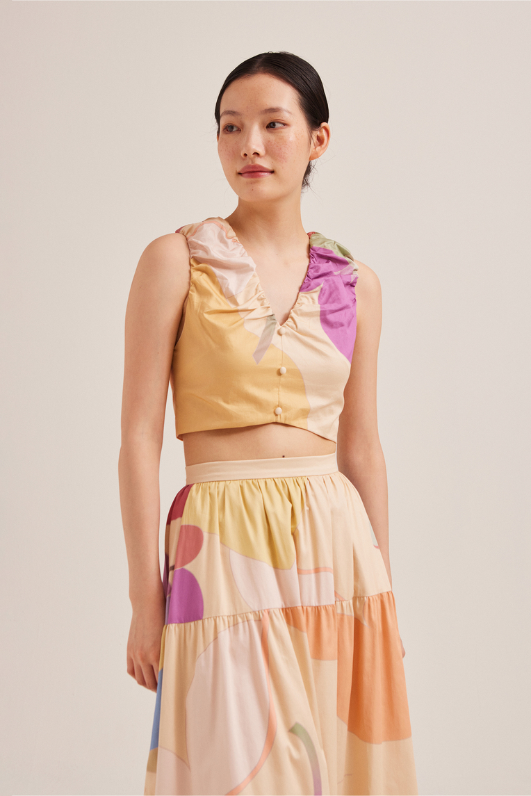 Fairground Gathered Crop Top