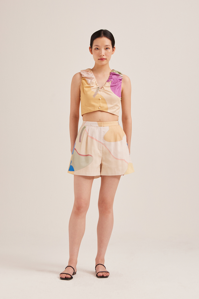 Fairground Gathered Crop Top