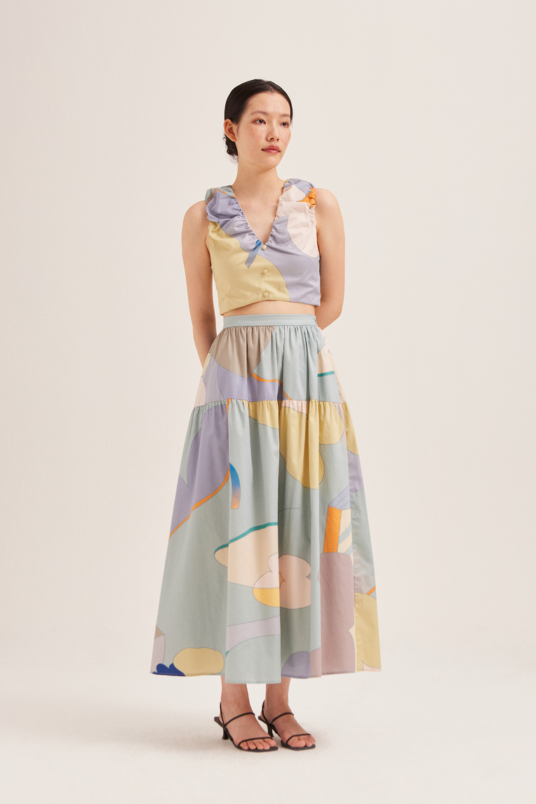 Fairground Gathered Crop Top