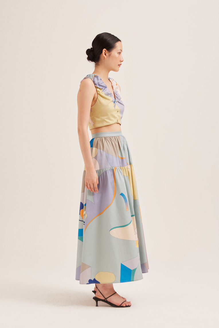 Fairground Gathered Crop Top