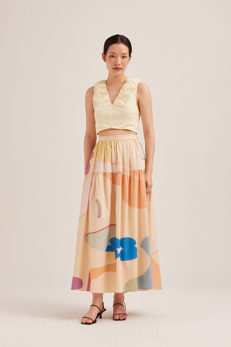 Fairground Gathered Maxi Skirt